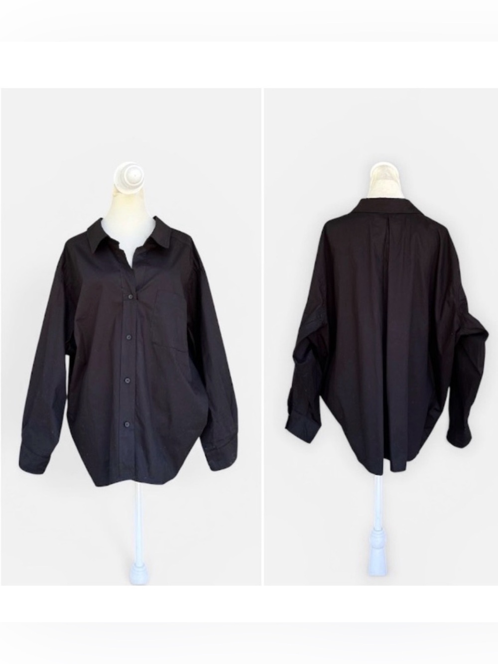 Carly Jean LA Oversized Button Front in Black Size Small